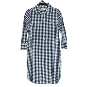 Vineyard Vines Women’s Navy White Gingham Plaid Preppy Button Dress Size 0